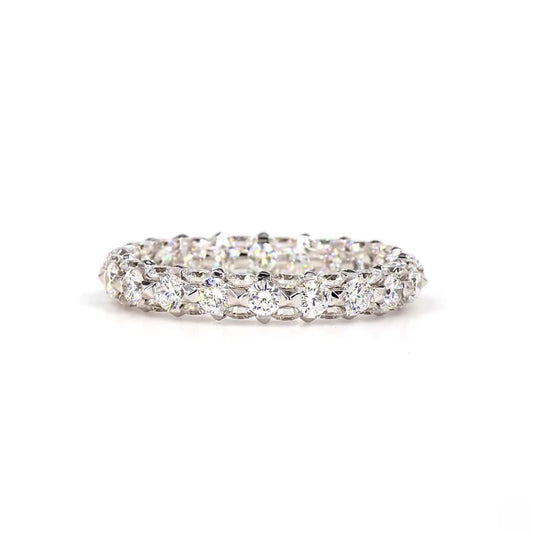 Round Lab Grown Diamond Full Eternity Band In 14K White Gold