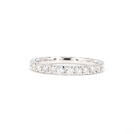 Round Lab Grown Diamond Half Eternity Band In 14K White Gold