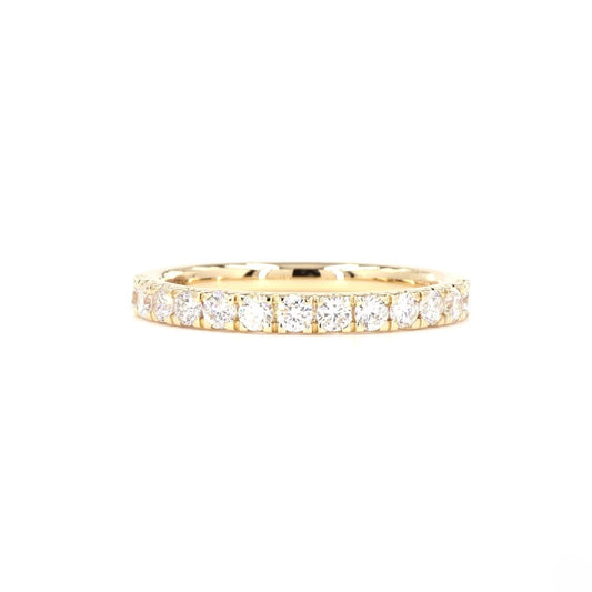 Round Lab Grown Diamond Half Eternity Band In 14K Yellow Gold