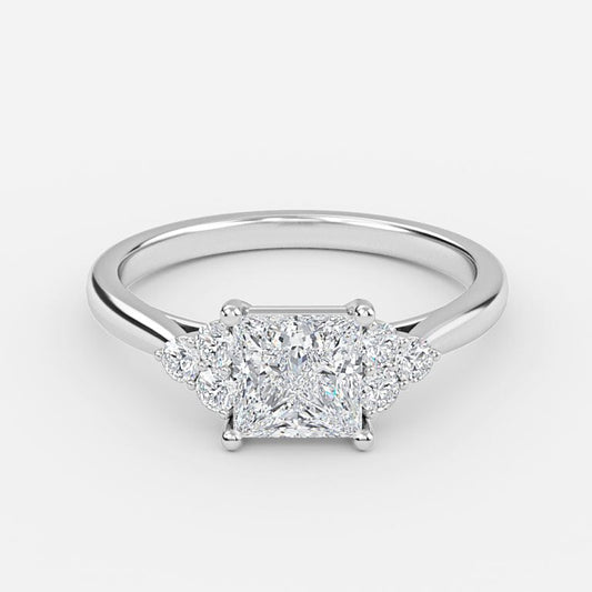 Aviva Princess Cluster Moissanite Engagement Ring