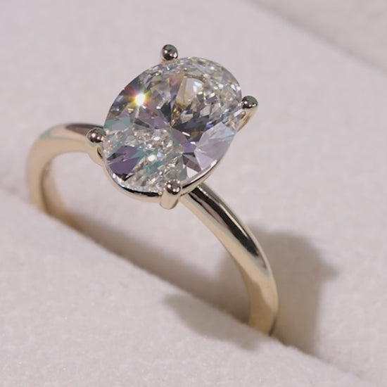 4.48 Carat Oval Cut Lab Grown Diamond Classic Solitaire Engagement Ring - Video Overview