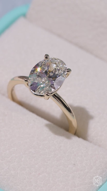 4.48 Carat Oval Cut Lab Grown Diamond Classic Solitaire Engagement Ring - Video Overview