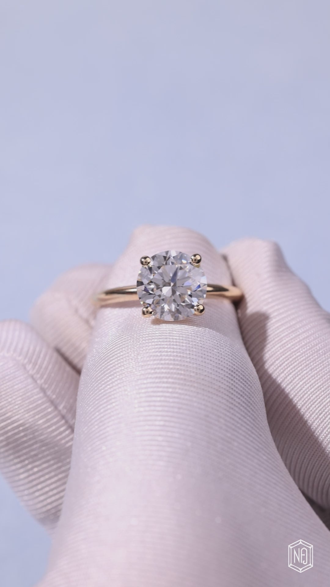 3.64 Carat Round Cut Lab Grown Diamond Classic Solitaire Engagement Ring - Video Overview