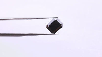 3.21 Ct Emerald Brilliant Cut Salt and Pepper Diamond