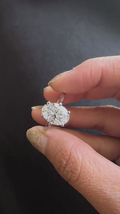 2.02 Carat Oval Cut Lab Grown Diamond Classic Solitaire Engagement Ring