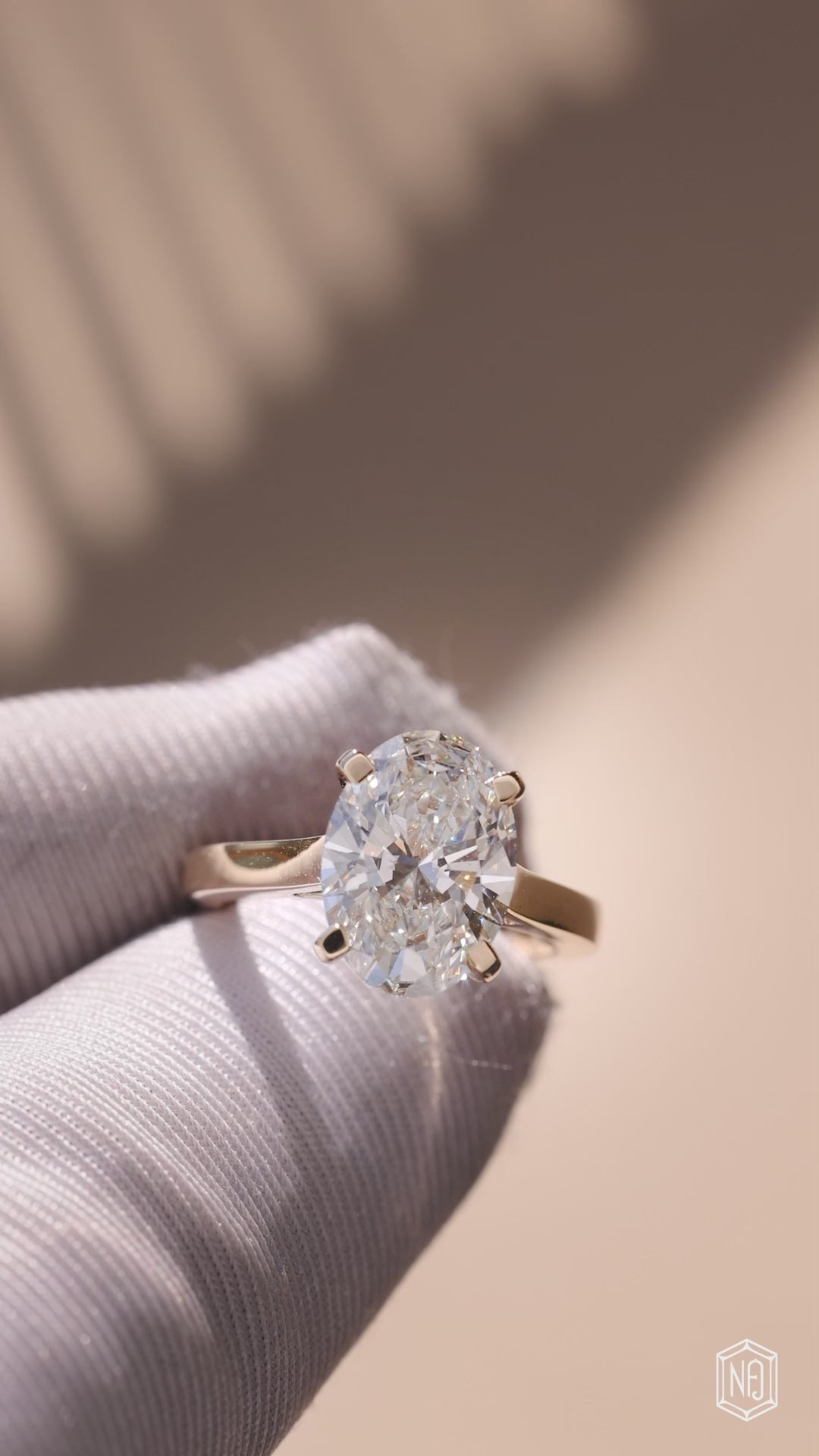 3.18 Carat Oval Cut Lab Grown Diamond Classic Solitaire Engagement Ring - Video Overview