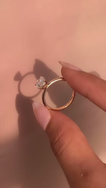 1.19 Carat Round Cut Lab Grown Diamond Classic Solitaire Engagement Ring
