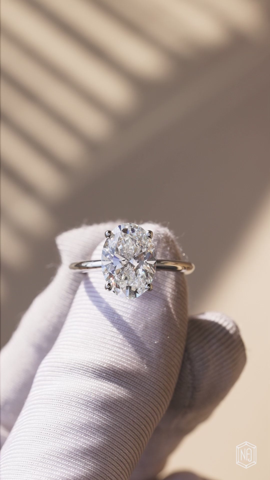 4.09 Carat Oval Cut Lab Grown Diamond Classic Solitaire Engagement Ring - Video Overview