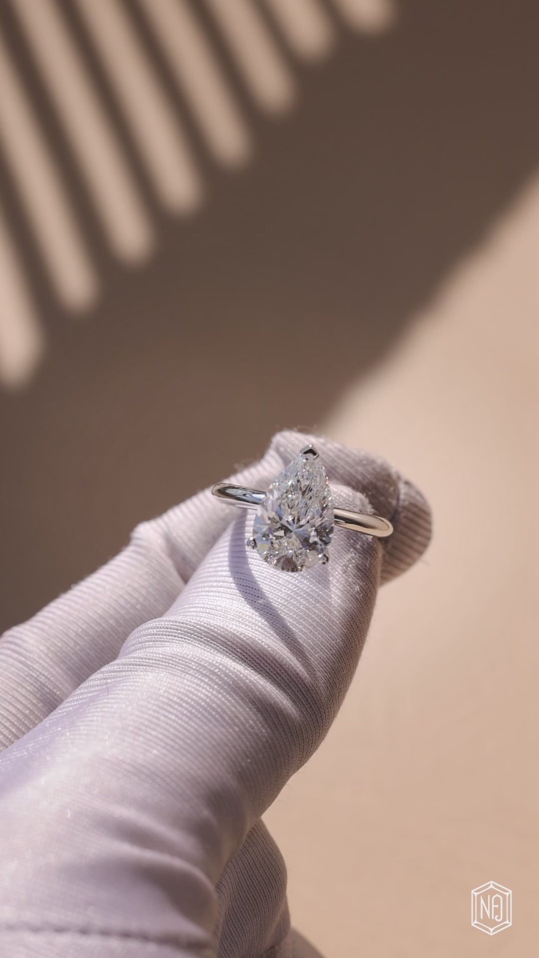 3.58 Carat Pear Cut Lab Grown Diamond Classic Solitaire Engagement Ring - Video Overview