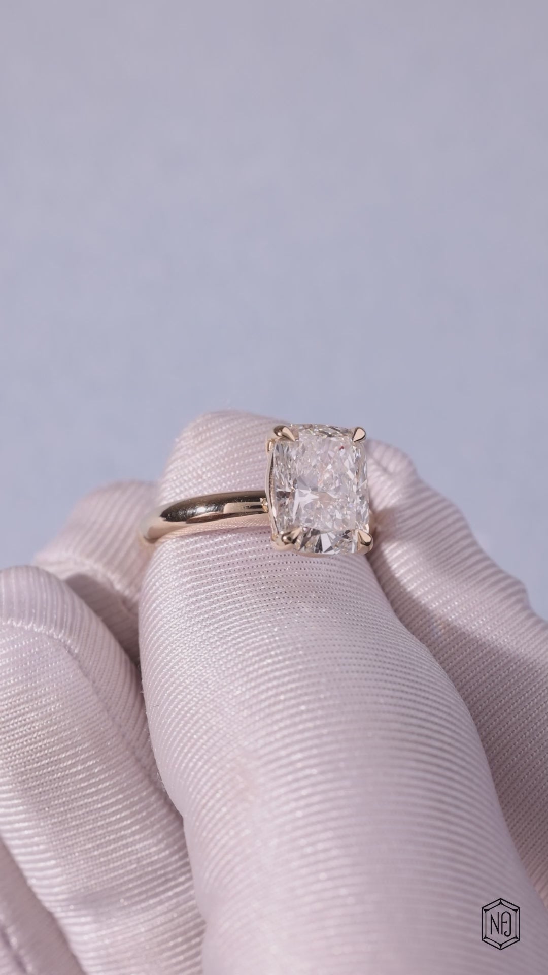 4.09 Carat Cushion Cut Lab Grown Diamond Classic Solitaire Engagement Ring - Video Overview