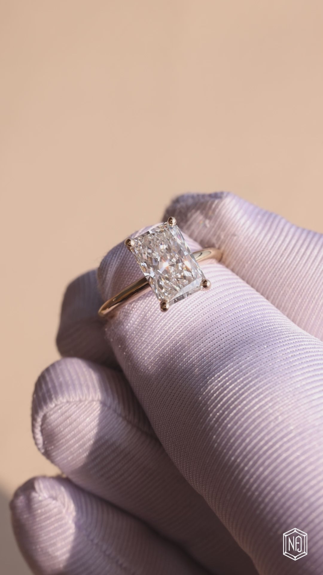 3.02 Carat Radiant Cut Lab Grown Diamond Classic Solitaire Engagement Ring - Video Overview