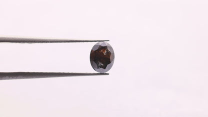 0.87 Ct Oval Brilliant Cut Salt and Pepper Diamond
