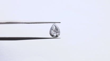 0.76 Ct Pear Rose Cut Salt and Pepper Diamond