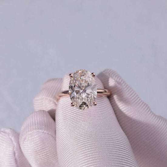6.02 Carat Oval Cut Lab Grown Diamond Classic Solitaire Engagement Ring - Video Overview
