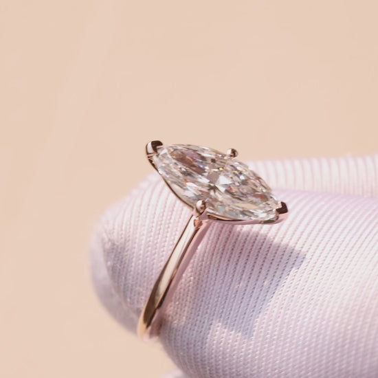 1.98 Carat Marquise Cut Lab Grown Diamond Classic Solitaire Engagement Ring - Video Overview