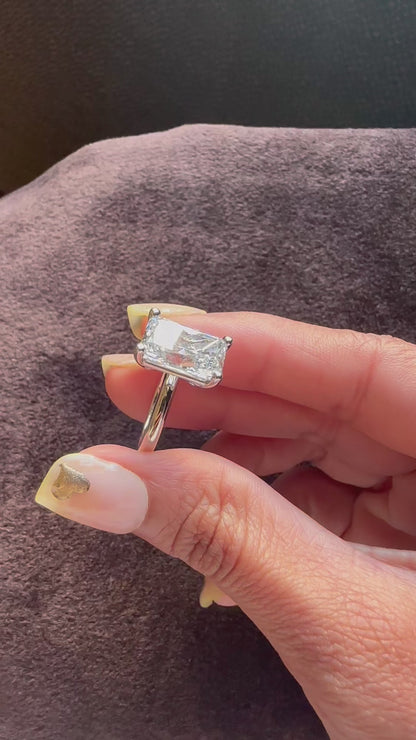 4.64 Carat Radiant Cut Lab Grown Diamond Classic Solitaire Engagement Ring