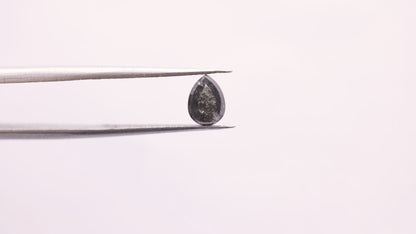 0.66 Ct Pear brilliant Cut  Salt and Pepper Diamond