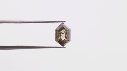 1.28 Ct Hexagon Brilliant Cut Salt and Pepper Diamond