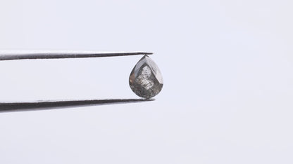 0.77 Ct Pear Rose Cut  Salt and Pepper Diamond
