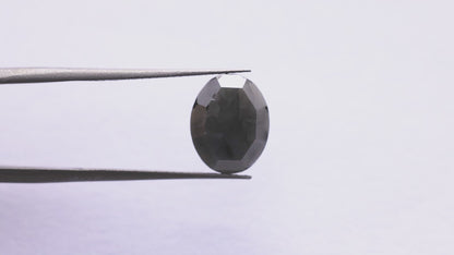 4.73 Ct Oval Brilliant Cut Salt and Pepper Diamond