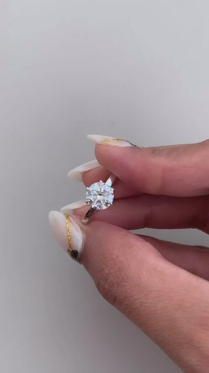 2.17 Carat Oval Cut Lab Grown Diamond Classic Solitaire Engagement Ring