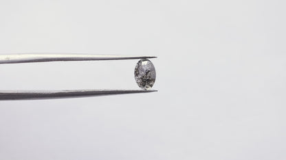 0.38 Ct Oval Brilliant Cut  Salt and Pepper Diamond