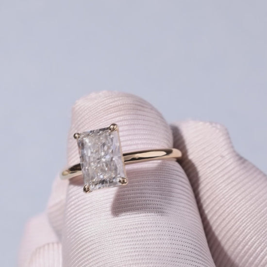 3.11 Carat Radiant Cut Lab Grown Diamond Classic Solitaire Engagement Ring - Video Overview