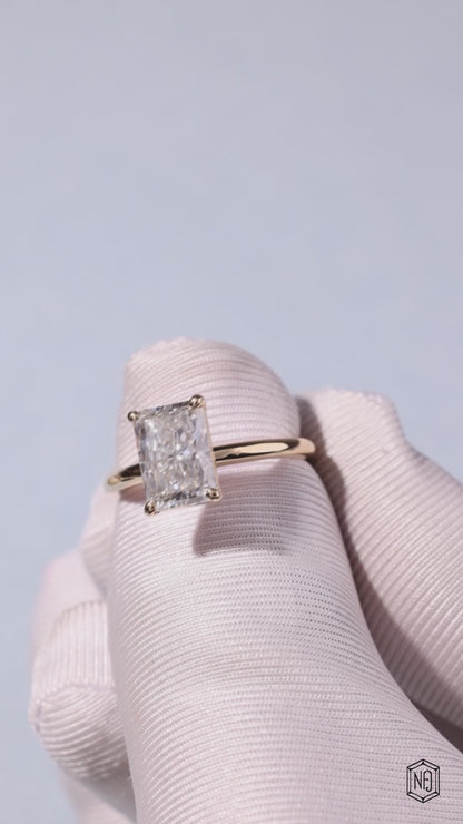 3.11 Carat Radiant Cut Lab Grown Diamond Classic Solitaire Engagement Ring - Video Overview