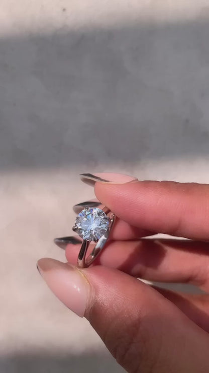 2.86 Carat Round Cut Lab Grown Diamond Classic Solitaire Engagement Ring