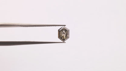 0.91 Ct Hexagon Brilliant Cut Salt and Pepper Diamond
