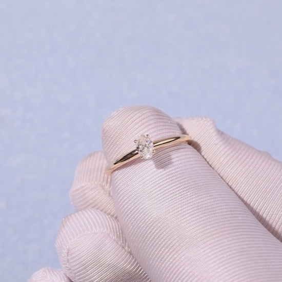 0.32 Carat Oval Cut Lab Grown Diamond Classic Solitaire Engagement Ring - Video Overview