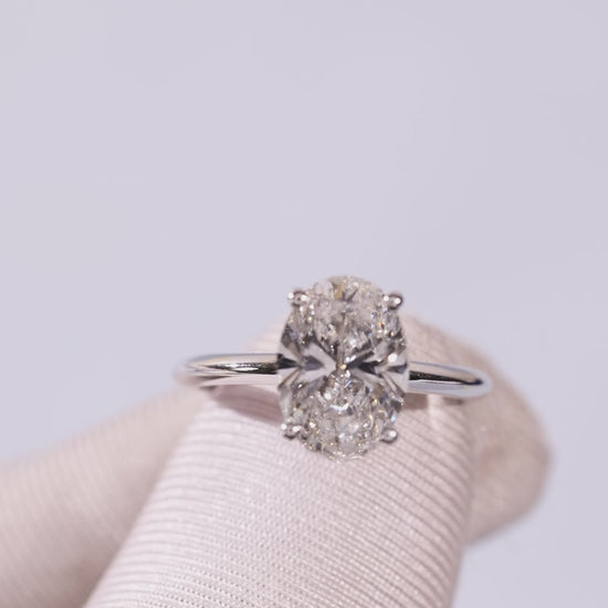 3.13 Carat Oval Cut Lab Grown Diamond Classic Solitaire Engagement Ring - Video Overview