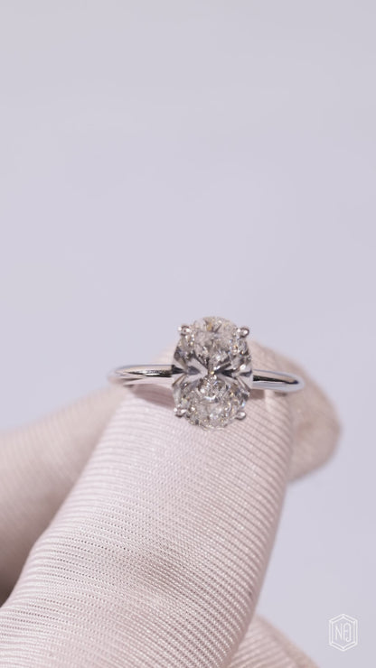 3.13 Carat Oval Cut Lab Grown Diamond Classic Solitaire Engagement Ring - Video Overview
