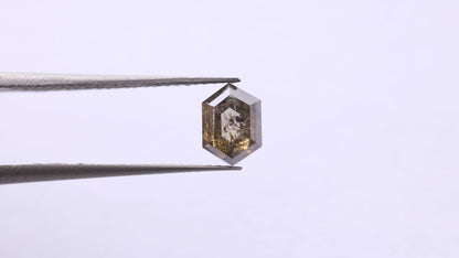 1.26 Ct Hexagon Brilliant Cut Salt and Pepper Diamond