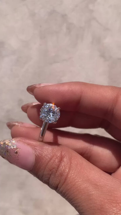 2.05 Carat Round Cut Lab Grown Diamond Classic Solitaire Engagement Ring