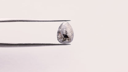 1.30 Ct Pear Brilliant Cut  Salt and Pepper Diamond
