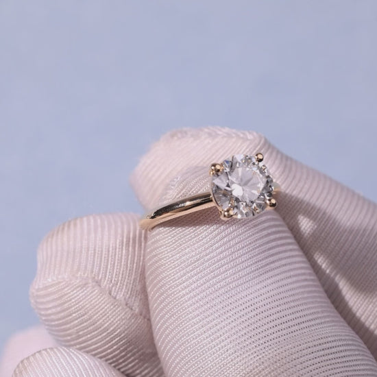 1.88 Carat Round Cut Lab Grown Diamond Classic Solitaire Engagement Ring - Video Overview