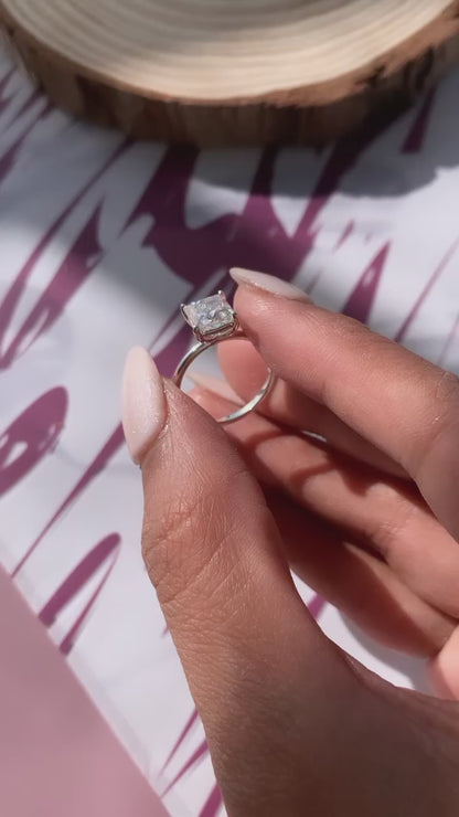 2 Carat Princess Cut Lab Grown Diamond Classic Solitaire Engagement Ring