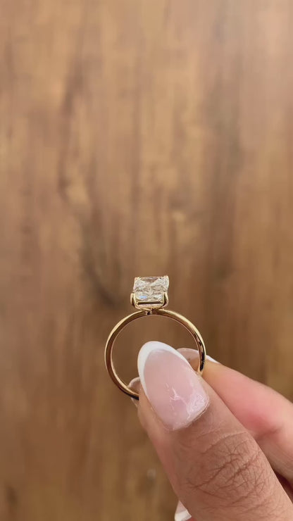 3.00 Carat Radiant Cut Lab Grown Diamond Classic Solitaire Engagement Ring