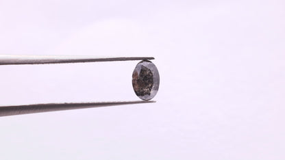 0.54 Ct Oval Brilliant Cut Salt and Pepper Diamond
