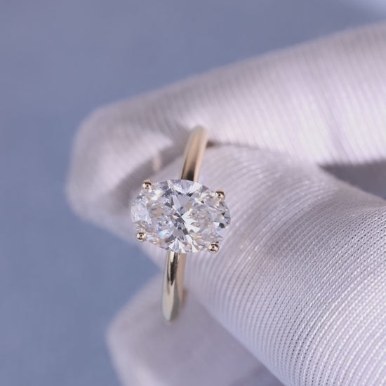 1.9 Carat Oval Cut Lab Grown Diamond Classic Solitaire Engagement Ring - Video Overview