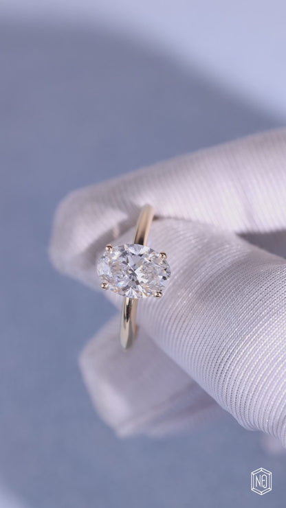 1.9 Carat Oval Cut Lab Grown Diamond Classic Solitaire Engagement Ring - Video Overview