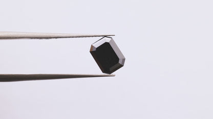 1.38 Ct Emerald Brilliant Cut Salt and Pepper Diamond