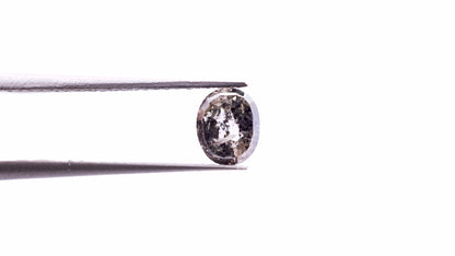 0.76 Ct Oval Rose Cut Salt and Pepper Diamond