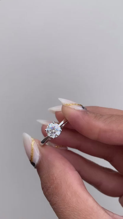 1.72 Carat Round Cut Lab Grown Diamond Classic Solitaire Engagement Ring