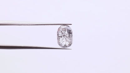 1.52 Ct Cushion Rose Cut Salt and Pepper Diamond