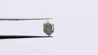 1.18 Ct Hexagon Rose Cut Salt and Pepper Diamond