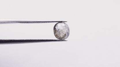0.93 Ct Oval Rose Cut  Salt and Pepper Diamond