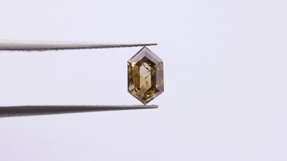 1.02 Ct Hexagon Brilliant Cut Salt and Pepper Diamond