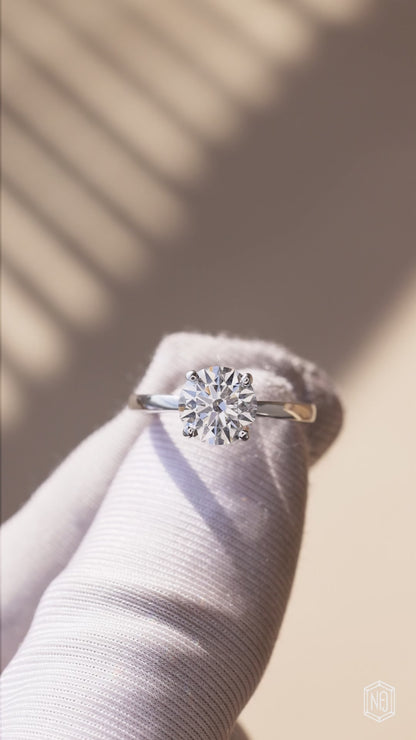 Round Diamond Engagement Ring with Classic Solitaire Setting